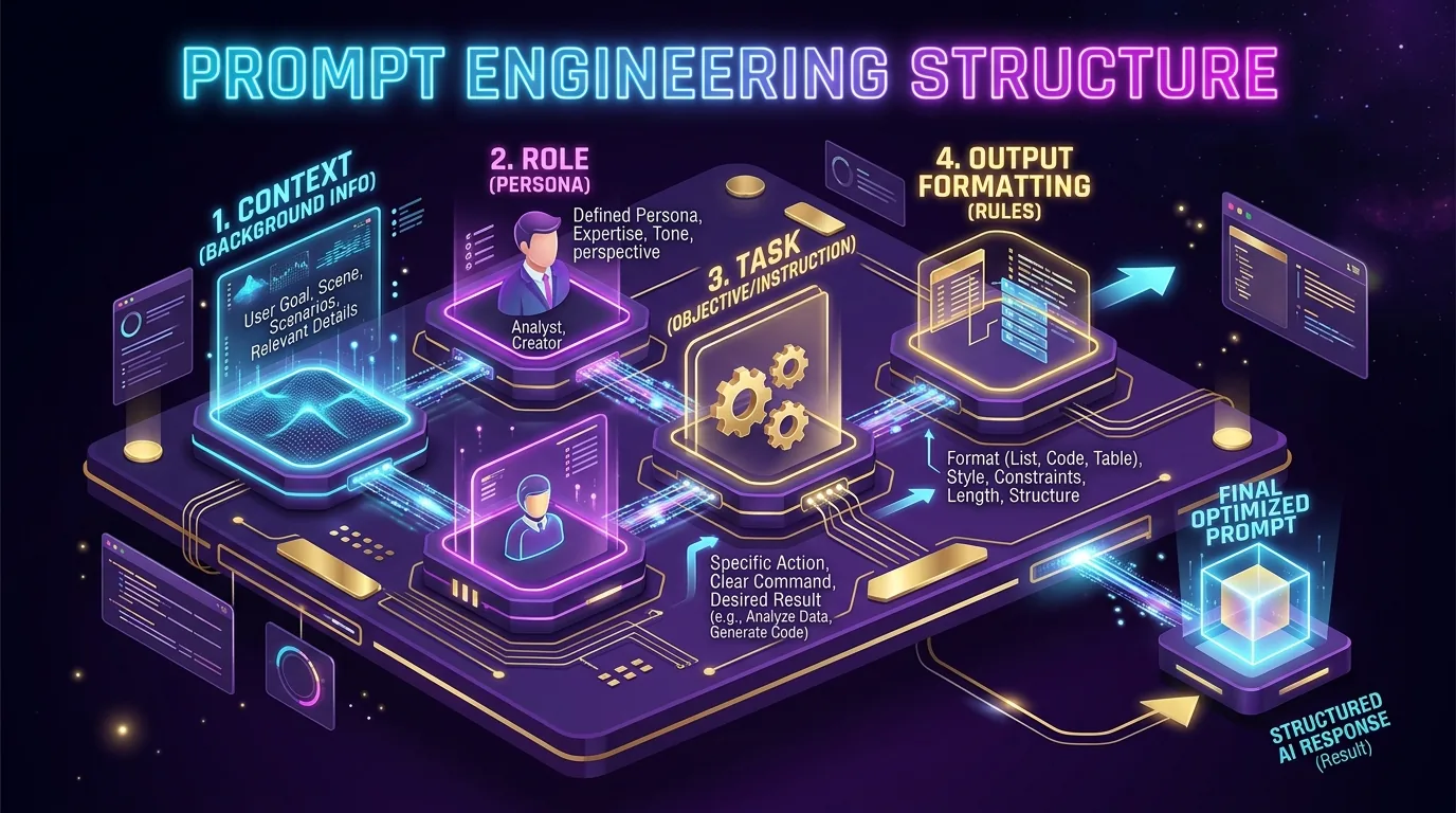 Prompt Engineering C-T-R-O Formula Diagram